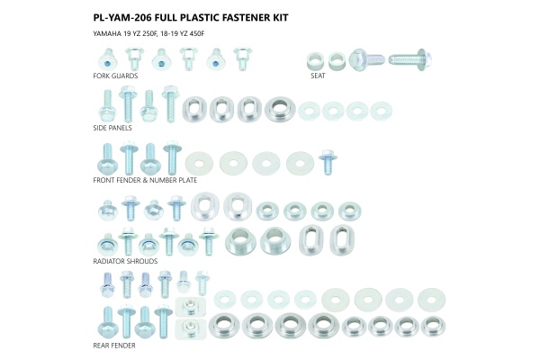 Motocross full plastic fastener kit for Yamaha - Other items - AC02444 - Ufo Plast