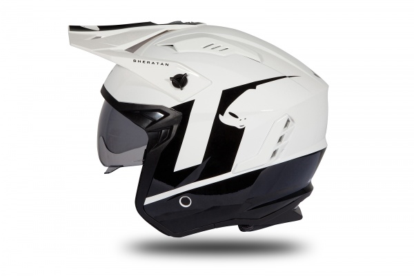 Casco Jet Sheratan bianco e nero lucido - Caschi - HE185 - Ufo Plast