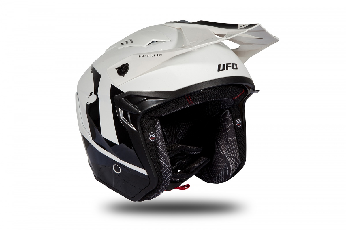Casco Jet Sheratan bianco e nero lucido - Caschi - HE185 - Ufo Plast