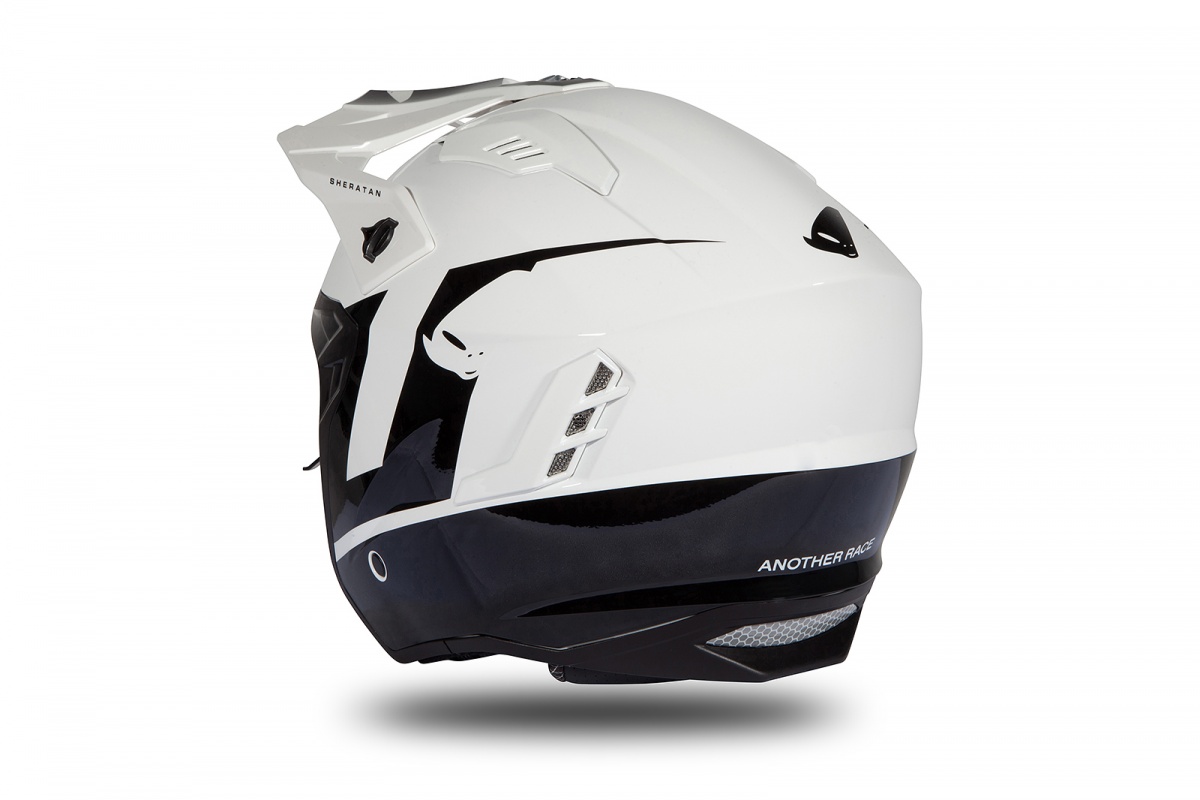 Casco Jet Sheratan bianco e nero lucido - Caschi - HE185 - Ufo Plast