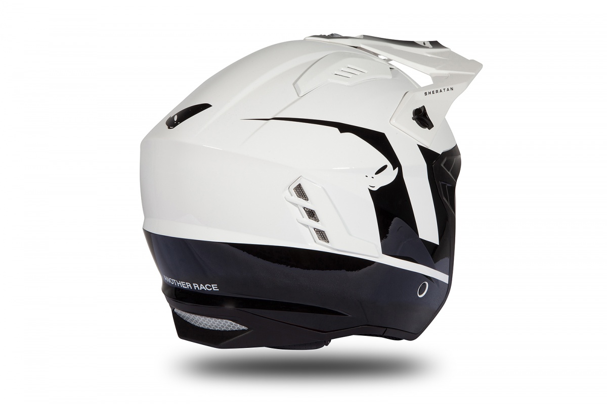 Casco Jet Sheratan bianco e nero lucido - Caschi - HE185 - Ufo Plast
