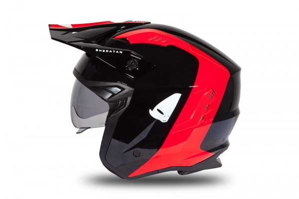 Casco Jet Sheratan nero e rosso lucido - Caschi - HE189 - Ufo Plast