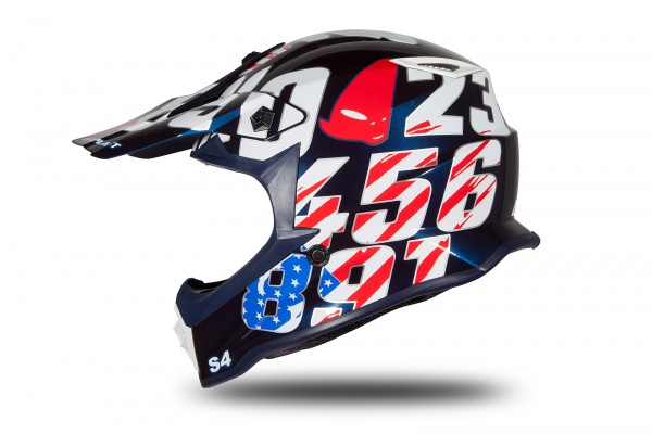 Casco motocross da bambino Numbers blu lucido - Caschi - HE193 - Ufo Plast
