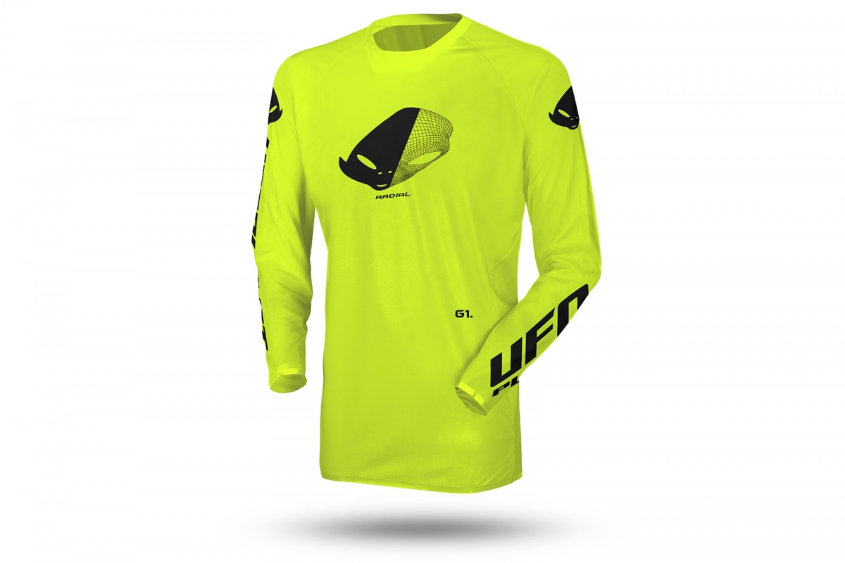 Maglia motocross Radial giallo fluo - 2023 COLLECTION - MG04527-DFLU - Ufo Plast
