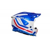 Casco motocross Echus blu, bianco e rosso lucido - Home - HE168 - Ufo Plast
