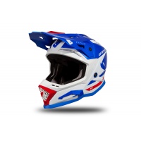 Casco motocross Echus blu, bianco e rosso lucido - Home - HE168 - Ufo Plast