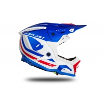 Casco motocross Echus blu, bianco e rosso lucido - Home - HE168 - Ufo Plast