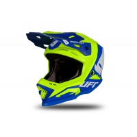 Casco motocross Echus blu e giallo fluo opaco - Home - HE169 - Ufo Plast