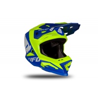 Casco motocross Echus blu e giallo fluo opaco - Home - HE169 - Ufo Plast