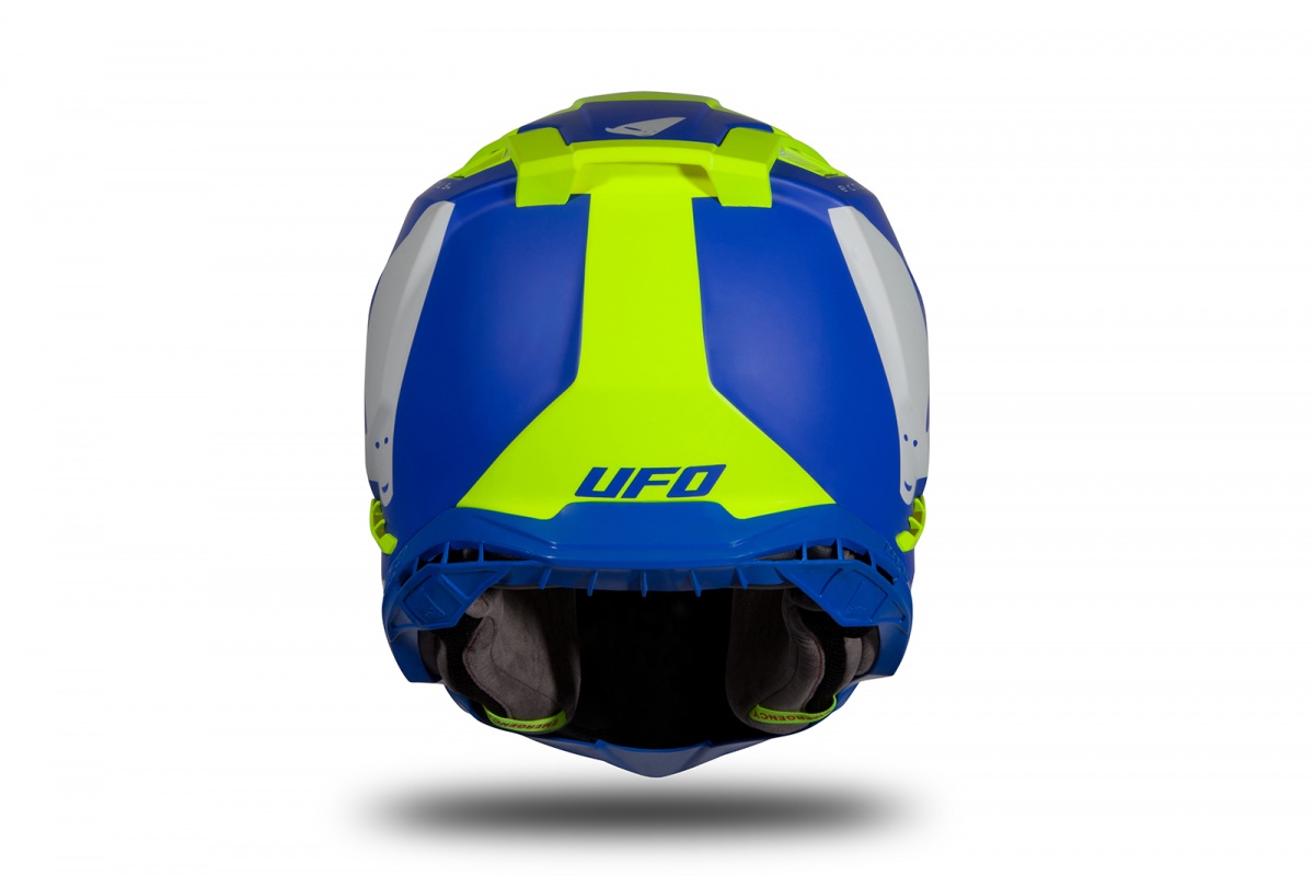 Casco motocross Echus blu e giallo fluo opaco - Home - HE169 - Ufo Plast