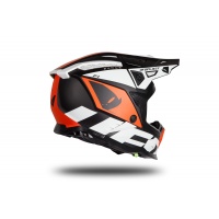 Casco motocross Echus nero, arancione e bianco opaco - NOVITA' - HE171 - Ufo Plast