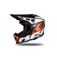 Casco motocross Echus nero, arancione e bianco opaco - NOVITA' - HE171 - Ufo Plast