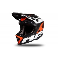 Casco motocross Echus nero, arancione e bianco opaco - NOVITA' - HE171 - Ufo Plast