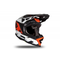 Casco motocross Echus nero, arancione e bianco opaco - NOVITA' - HE171 - Ufo Plast