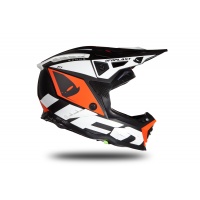Casco motocross Echus nero, arancione e bianco opaco - NOVITA' - HE171 - Ufo Plast