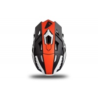 Casco motocross Echus nero, arancione e bianco opaco - NOVITA' - HE171 - Ufo Plast