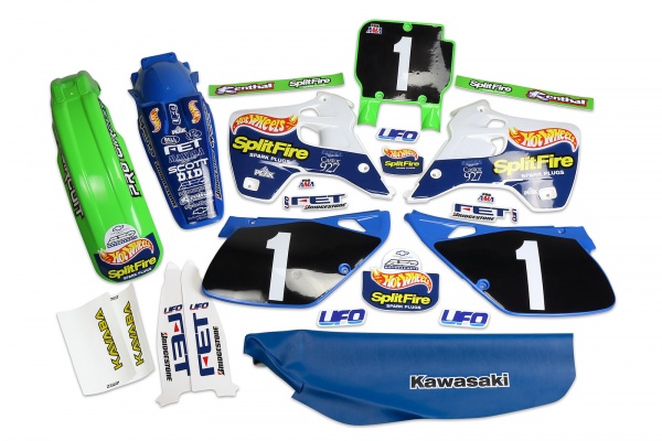 Kit plastiche motocross Kawasaki hot wheels KX 125/250 1992-1993 - Kit Plastiche - KITKAWASAKI210 - Ufo Plast