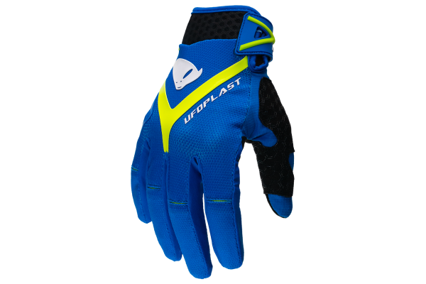 Guanti motocross Hayes blu e giallo fluo - Guanti - GL13001-CD - Ufo Plast