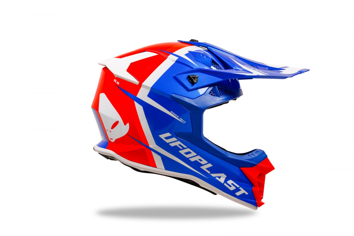 Casco motocross Intrepid blu rosso e bianco - Caschi - HE13400-CB - Ufo Plast