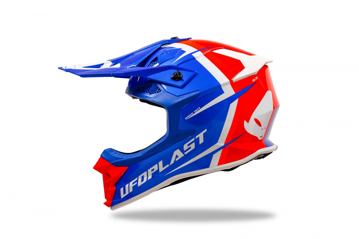 Casco motocross Intrepid blu rosso e bianco - Caschi - HE13400-CB - Ufo Plast