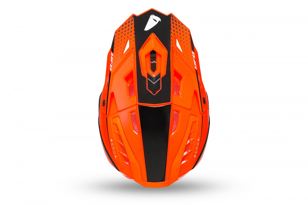 Casco motocross Echus arancione e nero - Caschi - HE13100-FK - Ufo Plast