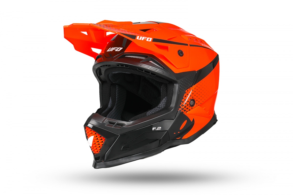 Casco motocross Echus arancione e nero - Caschi - HE13100-FK - Ufo Plast
