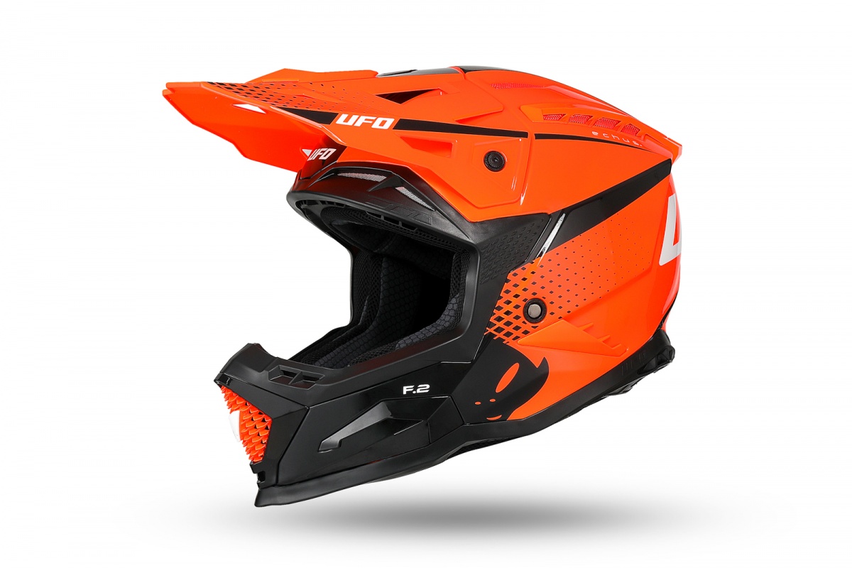 Casco motocross Echus arancione e nero - Caschi - HE13100-FK - Ufo Plast