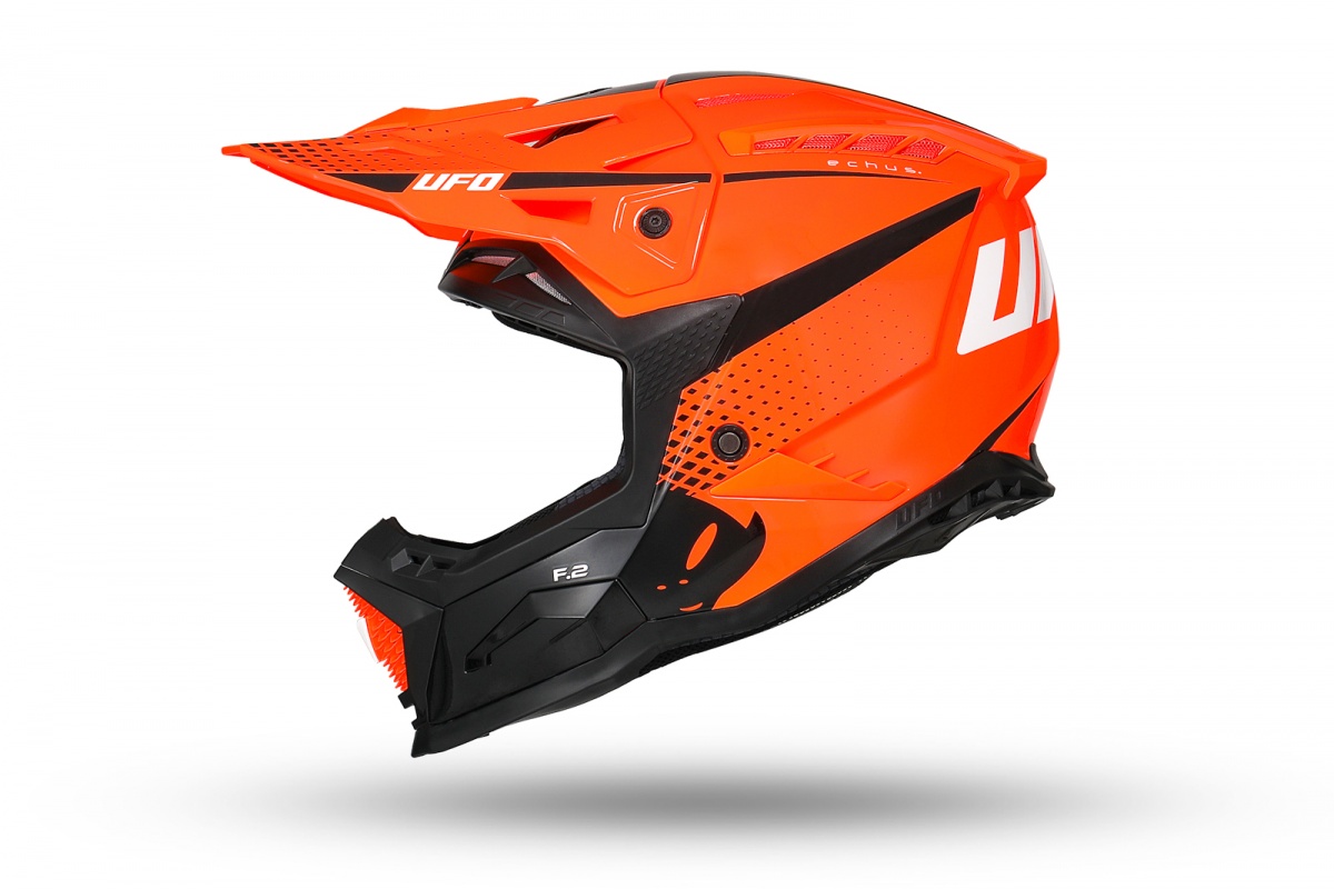 Casco motocross Echus arancione e nero - Caschi - HE13100-FK - Ufo Plast