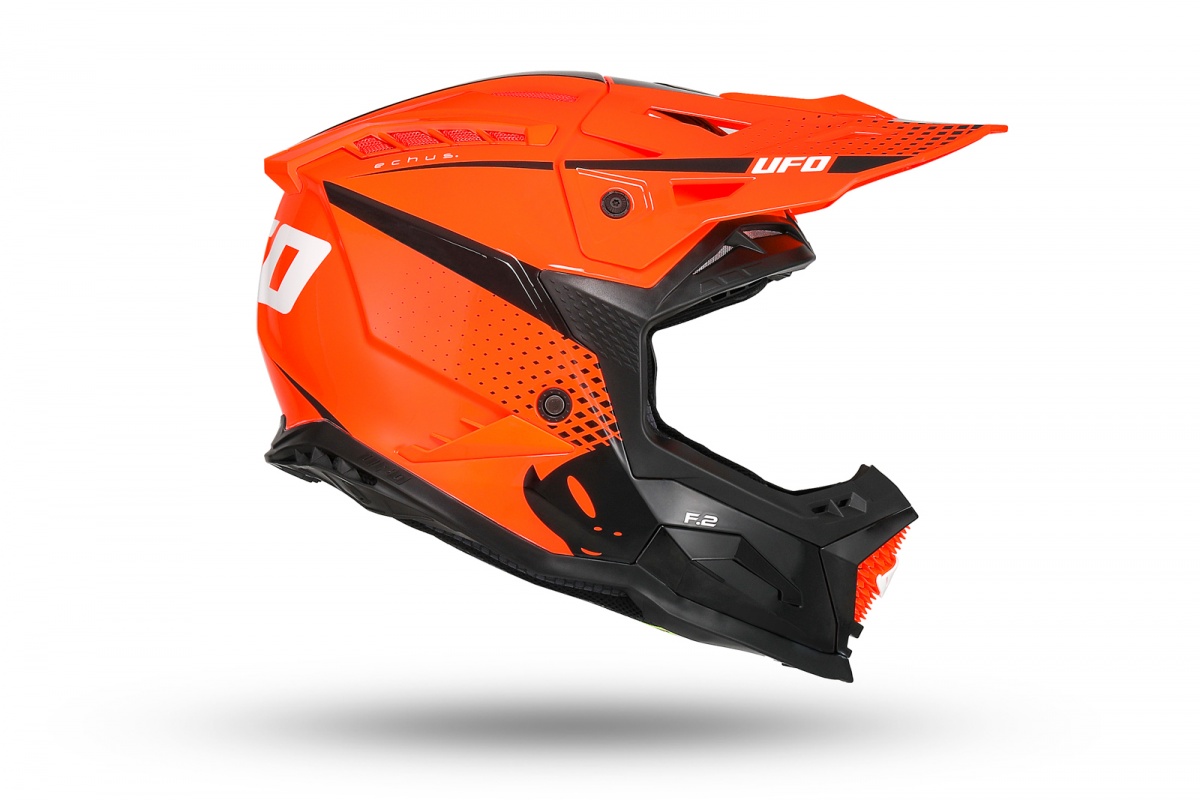 Casco motocross Echus arancione e nero - Caschi - HE13100-FK - Ufo Plast