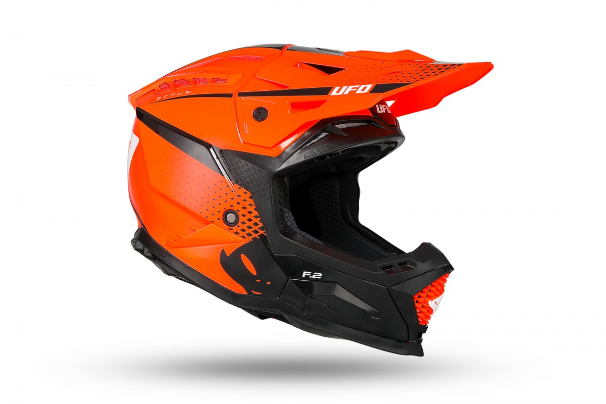 Casco motocross Echus arancione e nero - Caschi - HE13100-FK - Ufo Plast