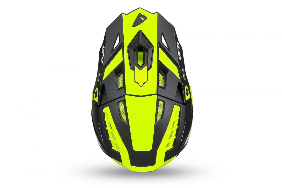 Casco motocross Echus giallo fluo e nero - Caschi - HE13100-DK - Ufo Plast