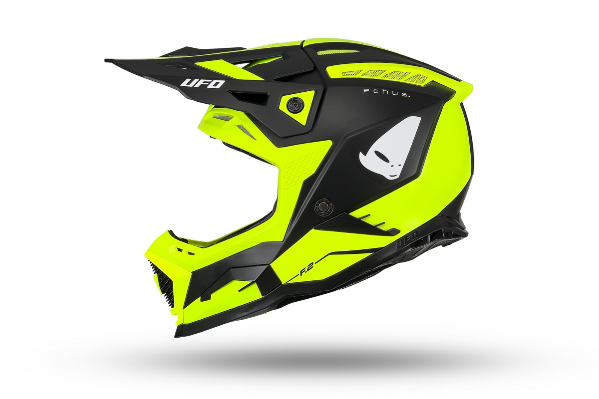 Casco motocross Echus giallo fluo e nero - Caschi - HE13100-DK - Ufo Plast