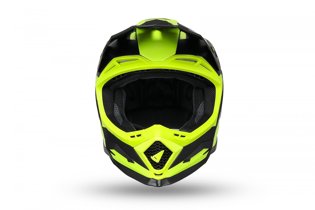 Casco motocross Echus giallo fluo e nero - Caschi - HE13100-DK - Ufo Plast