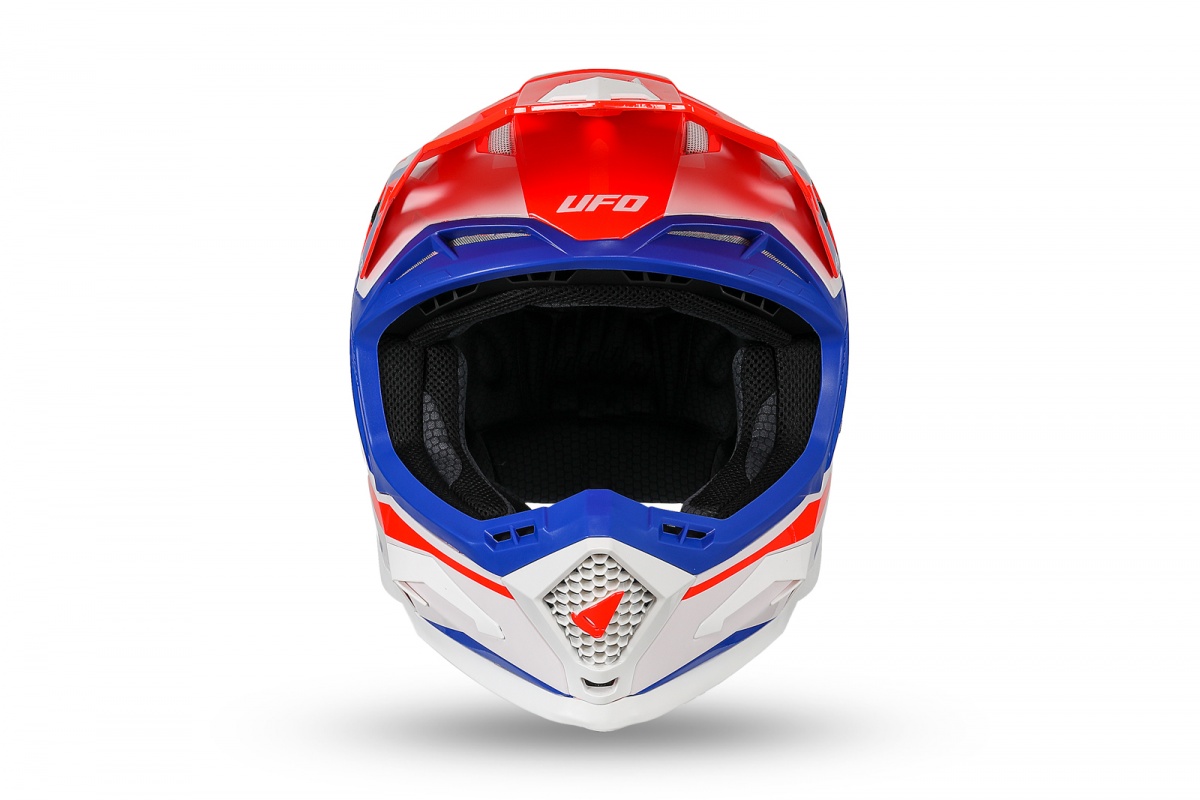 Casco motocross Echus rosso blu e bianco - Caschi - HE13100-BC - Ufo Plast